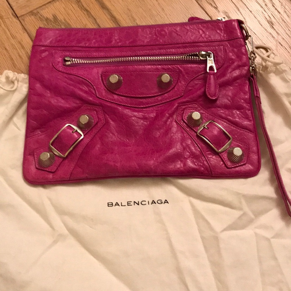 Gorgeous Balenciaga Flat Clutch Giant Silver Studs